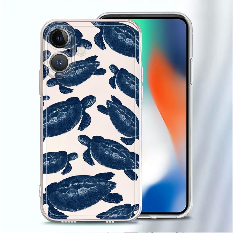 Soft Phone Cover Case for iPhone 17 Pro Max 14 Plus 16 11 XR Air 7 8 12 Mini 15 XS Max 13 Pro Marine Animals