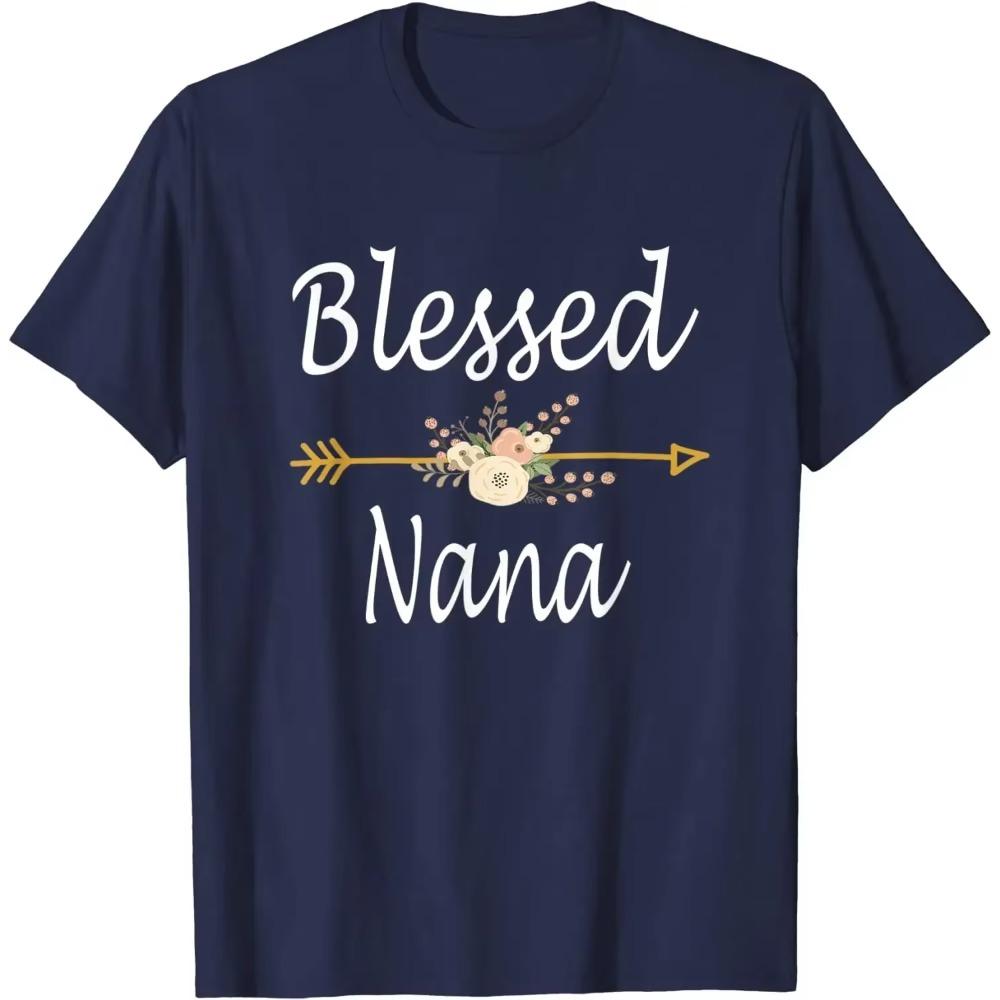 Blessed Nana Shirt Cute Mothers Day Gifts T-Shirt Men Clothing T Shirts for Men Women Young Cotton Daily Four Seasons Tees