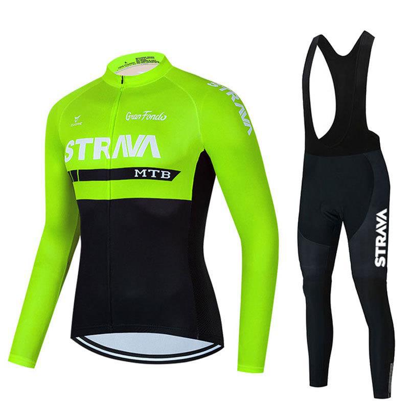 2026 Autumn Breathable Cycling Suit Set Long Sleeve Cycling Suit Set Cross-border Men s Breathable Strap XXL