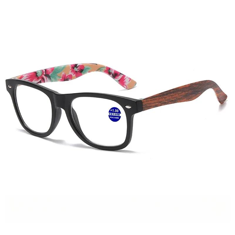 Fashionable Wooden Frame Reading Glasses Vintage Large Frame Reading Glasses For The Elderly High-Definition And Ultra Light
