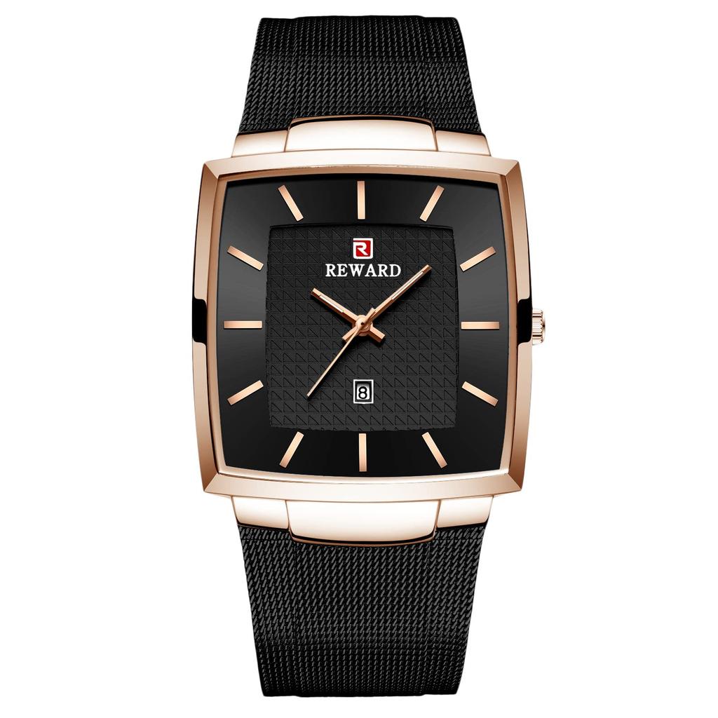 RORIOS Watch Square Watch Stylish Calendar Date Display Waterproof Japanese Movement Commuting To School Business Casual Quartz Watch Watch for Men