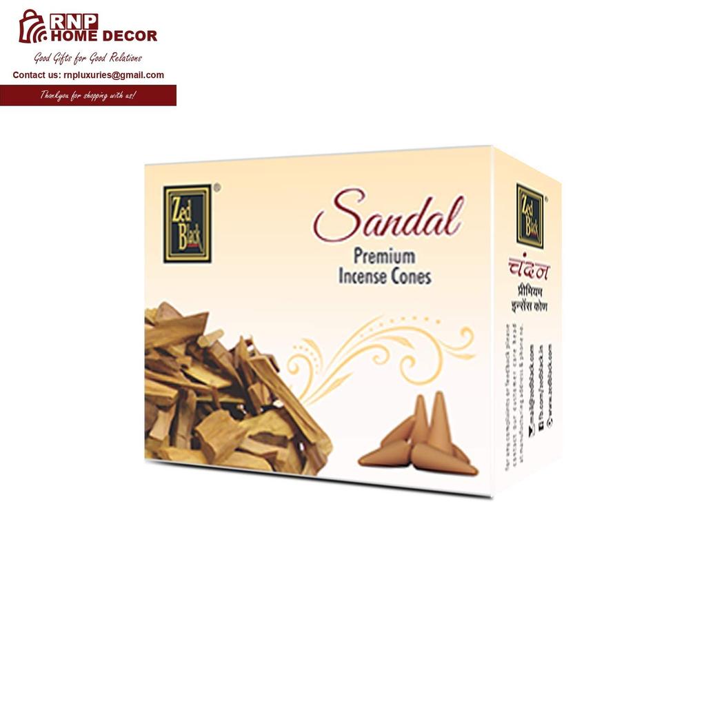 Zed Black Premium Dhoop Cones Pack of 1 with 4 Fragrances ( Rose Mogra Sandal Lavender) 20 conesX12 12 Boxes