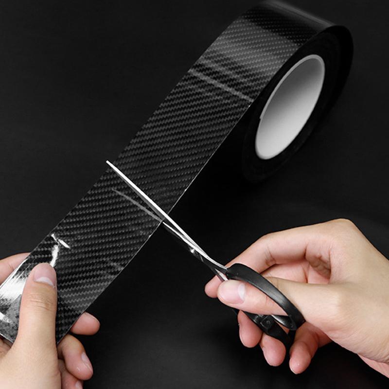 3D Carbon Fiber Sticker Paste Car Threshold Protective Film Tape Anti Scratch Waterproof Matte Black Nano Sticker for Car Body