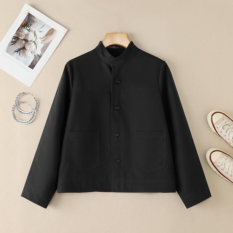 ZANZEA Lässige Bluse mit Stehkragen und langen Ärmeln für Damen