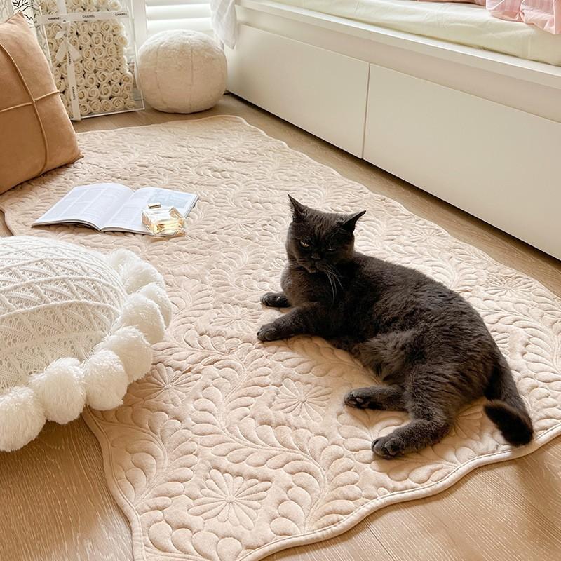 Simple Flannel Winter Thickened Bedroom Mattress Tatami Plush Floor Mat Coffee Table Mat Machine Washable