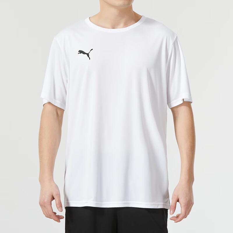 Puma Ss24 Solid Color Fitness Fashion Breathable Casual Round Neck Sports Short Sleeve T-Shirt Men Tops White 706132-04