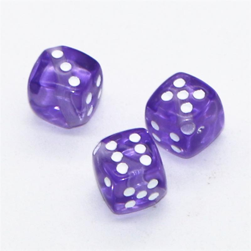 8-10mm Transparent Monochrome Square Dice Beads for DIY Mahjong Crafts