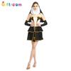 Womens Gorgeous Golden Nun Cosplay Costume Short Skirt Made Of Polyester For Themed Parties