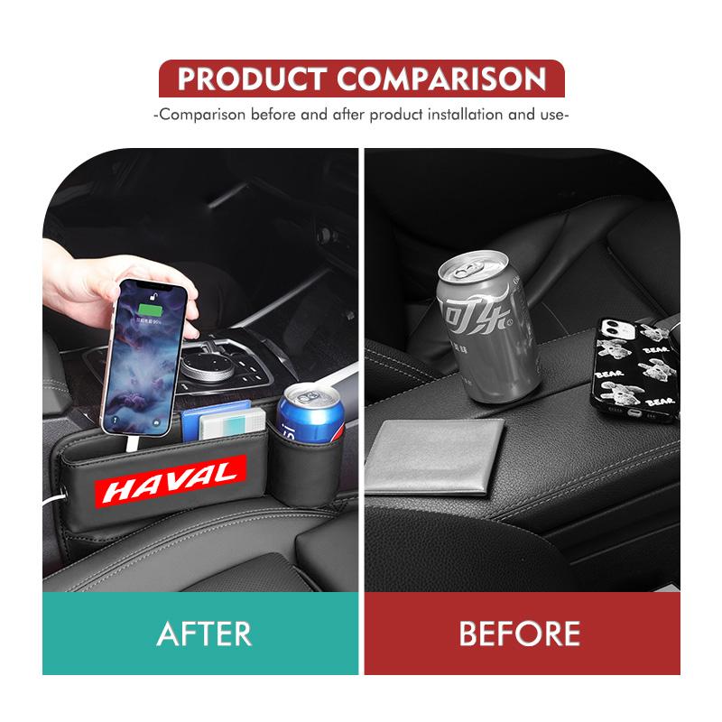 Car Badge Multifunctional Storage Box Seat Gap Cup Holder Organizer Accessories For Haval Great Wall Jolion H1 H2 H3 H4 H5 H6 H7