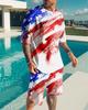 Summer Sportswear T-Shirt Men's Sportswear Suit Casual O-Neck Men's Shorts Two-Piece Clothes Harajuku