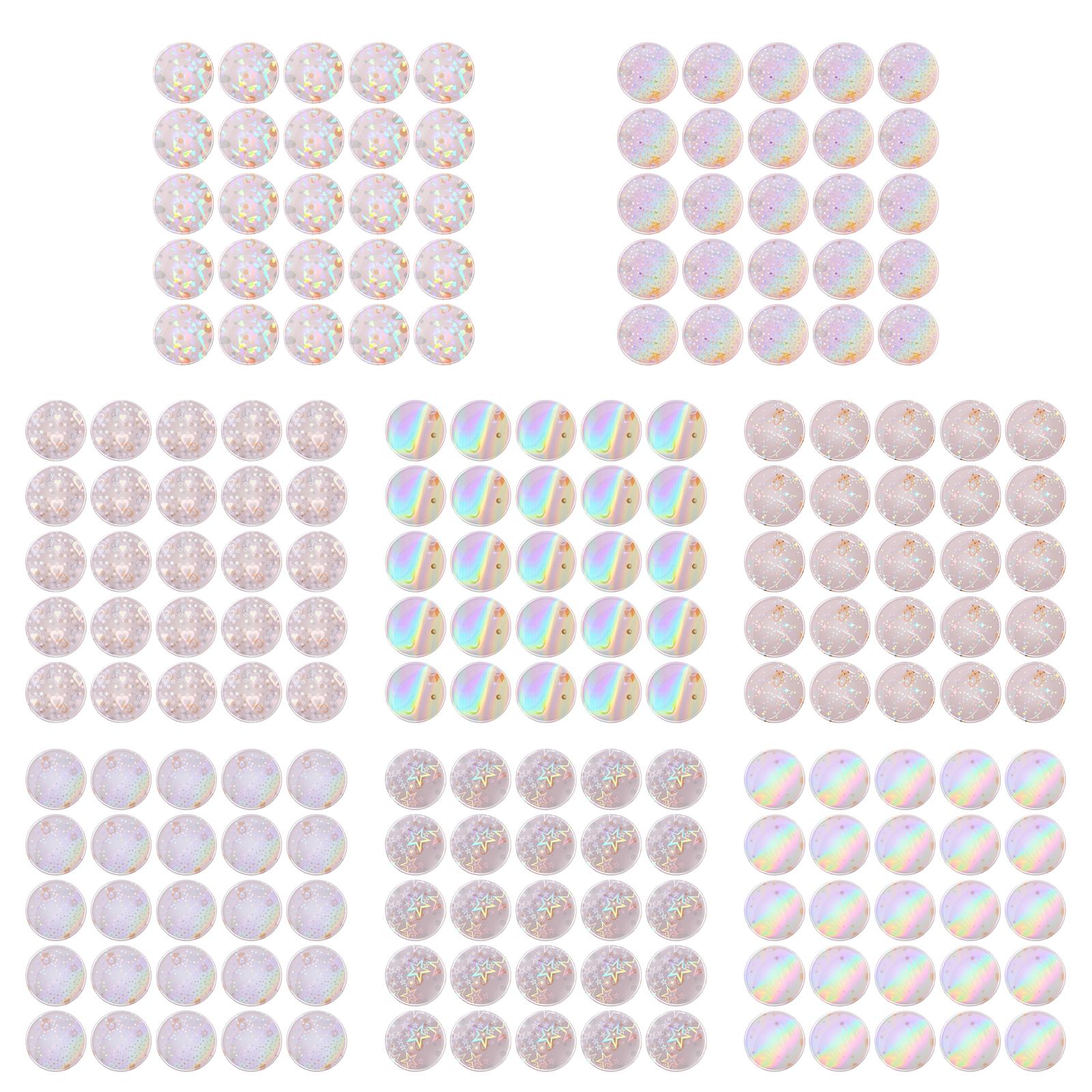 

200pc Badge Protective Film Covers 8 Designs Each 25 Pieces Round Clear Shield Stickers for Button Pin Surface Protection One Size