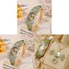 Vintage Cloisonne Floral Ladies Watch Jewelry Set With Quartz Movement For Elegant Wear