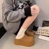 Fashion Retro Cow Suede Women's Flat Slippers Spring and Autumn Solid Color Platform Increase Elegant and Comfortable Baotou Slippers.