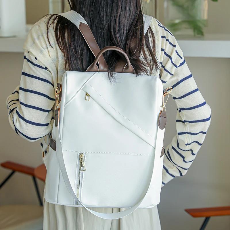 Nowa nylonowa torba na ramię z zamkiem błyskawicznym w kontrastowym kolorze, duża pojemność, wodoodporna, wodoodporna, uniwersalna, najlepiej sprzedająca się torba podróżna na ramię