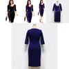 Elegant Womens Vintage Brief Split Bottom Dress With Timeless Deep O-neck Design