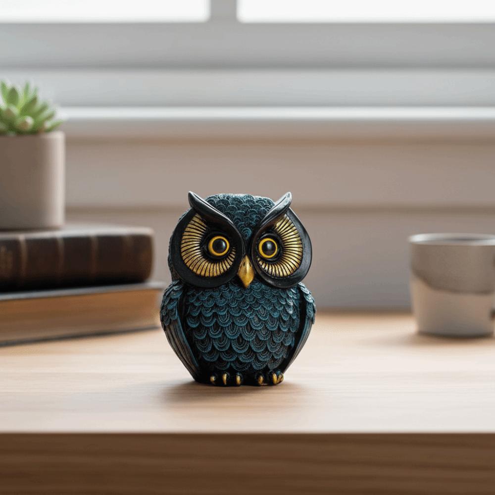 Vintage Owl Statue Resin Animal Figurine Crafts Owl Ornament  Table Centerpiece