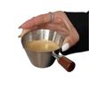 Nieuwe 100ML Italiaanse Espresso Maatbeker Houten Handvat met Schaal Kleine Melkbekers Roestvrij Staal Vloeibare Doseer Tool