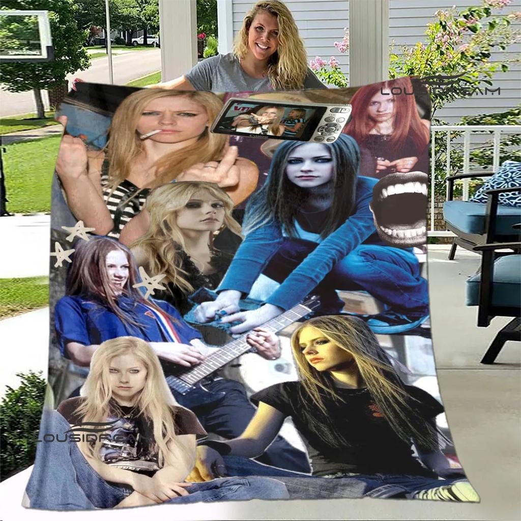 Singer AVRIL LAVIGNE Printed blanket Flannel Warm blankets Soft and comfortable blanket bed linings cubre cama Birthday Gift