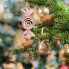 6Pcs Christmas Candy Pendants Hanging Decorations Lanyard Design Bright Color Xmas Tree Candy Ornaments
