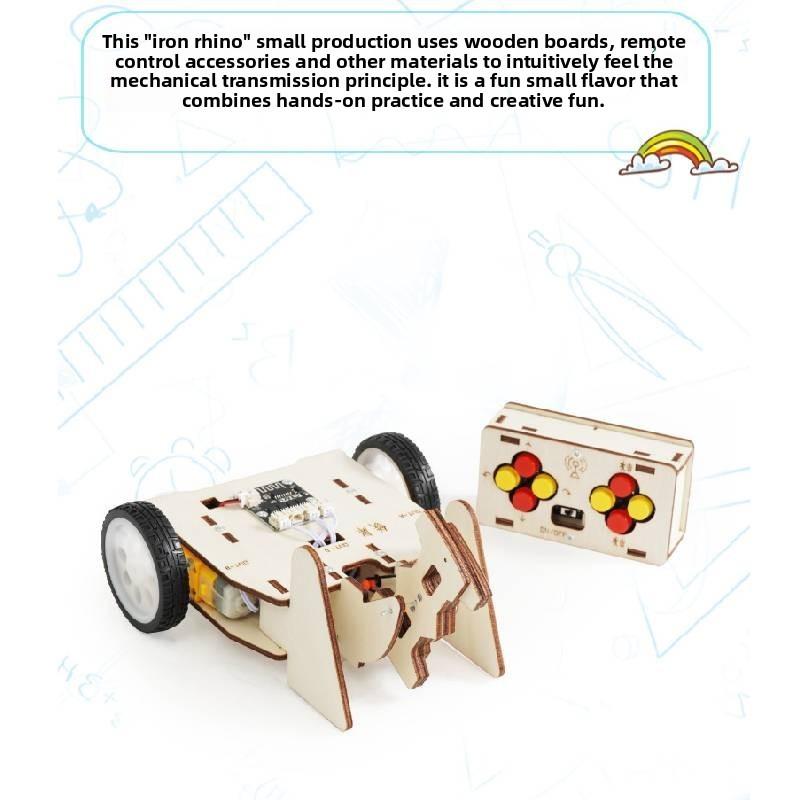 Remote Wooden Assembled Controlled Combat Vehicle With Rotating Sawtooth Set Toy