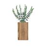 Wooden Wall Planter With Artificial Plants, Indoor Wooden Pocket Vase