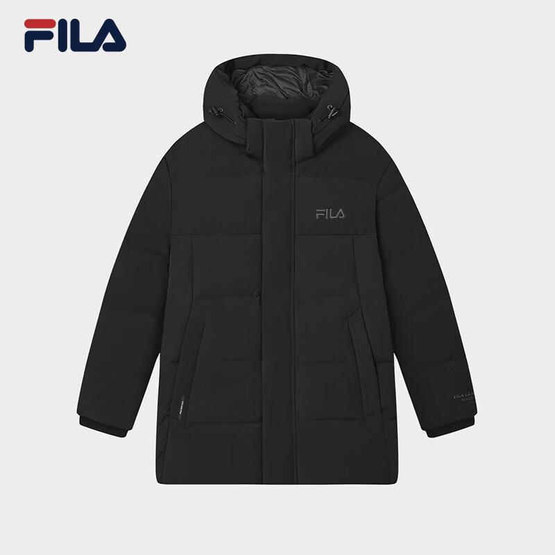 FILA Men's 2024 Winter Hooded Mid-Length Down Jacket