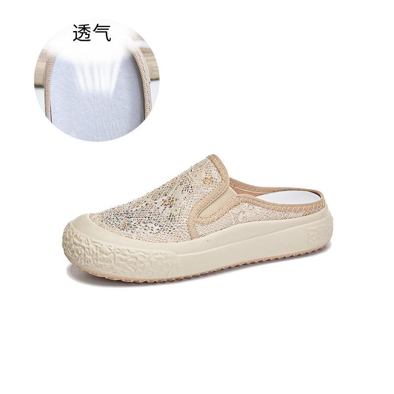 

Баотоу шлепанцы 2025 лето новая плоская подошва дышащие туфли рыбака женские повседневные универсальные сандалии мода уличная женская обувь 35 хаки