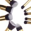 Gold and Silver Tube 10 Makeup Brush Set, Set of Brushes, Five Small Makeup Brushes Without Logo.