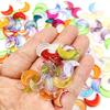 20/50/100 Stück zufällige Farbe DIY Glasmaterial mondförmiges Armband Halskette Ohrringe Schlüsselanhänger Schlüsselanhänger Anhänger