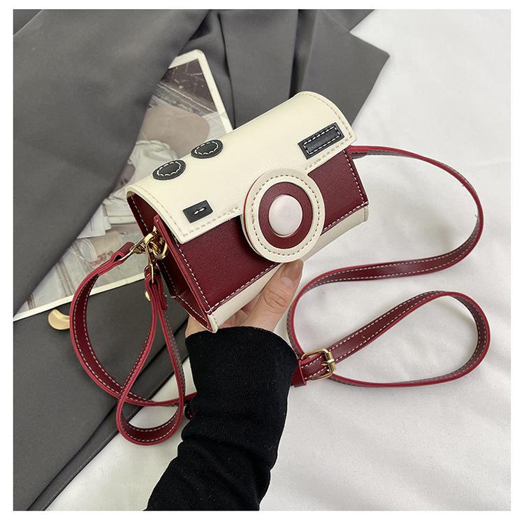 

New Women Cute Contrasting Colors Camera Shape Clutch Ladies Casual Mini Crossbody Bag Small Shoulder Bag Purse Messenger Bags