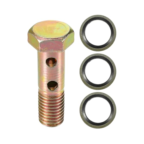 

Комплект болтов-банджо VekAuto Double M12x1.5 длиной 45 мм с метрической резьбой, адаптер для крепления тормозной магистрали Turbo для транспортных средств, изготовлен из прочного металла бронзового цвета