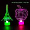 Acrylic LED Seven-Color Christmas Night Light: Snowman, Santa Claus, Apple, Eiffel Tower Luminous Toy