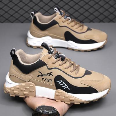 Chaussures de Sport Polyvalentes en Cuir pour Homme - Automne/Hiver, Résistantes à l'Usure, Absorbant les Chocs, Grandes Tailles