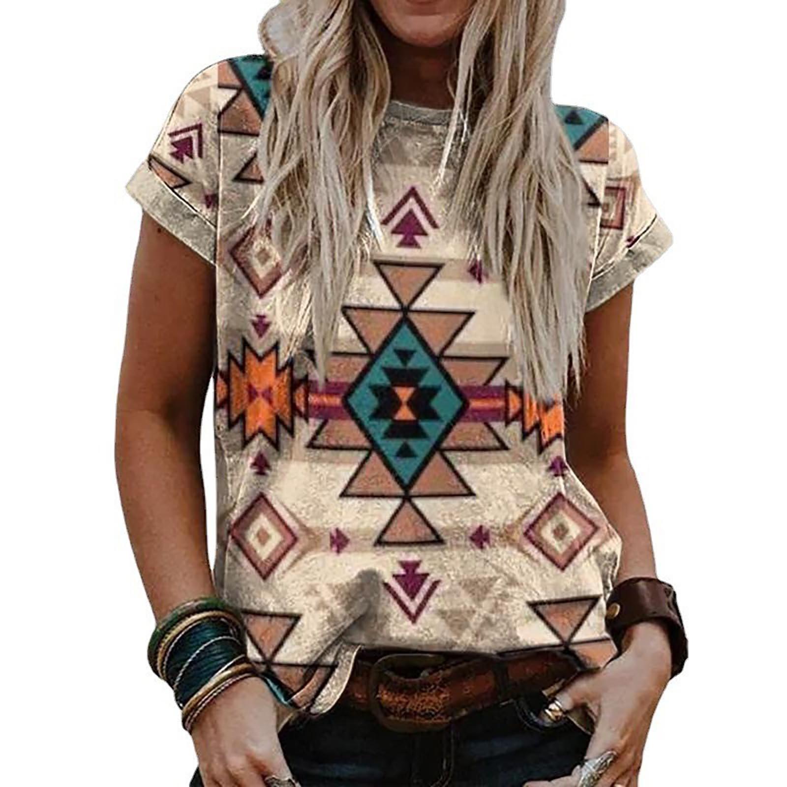 

Женские модные повседневные рубашки в стиле вестерн для женщин, топы с короткими рукавами, летние топы с принтом XXL хаки