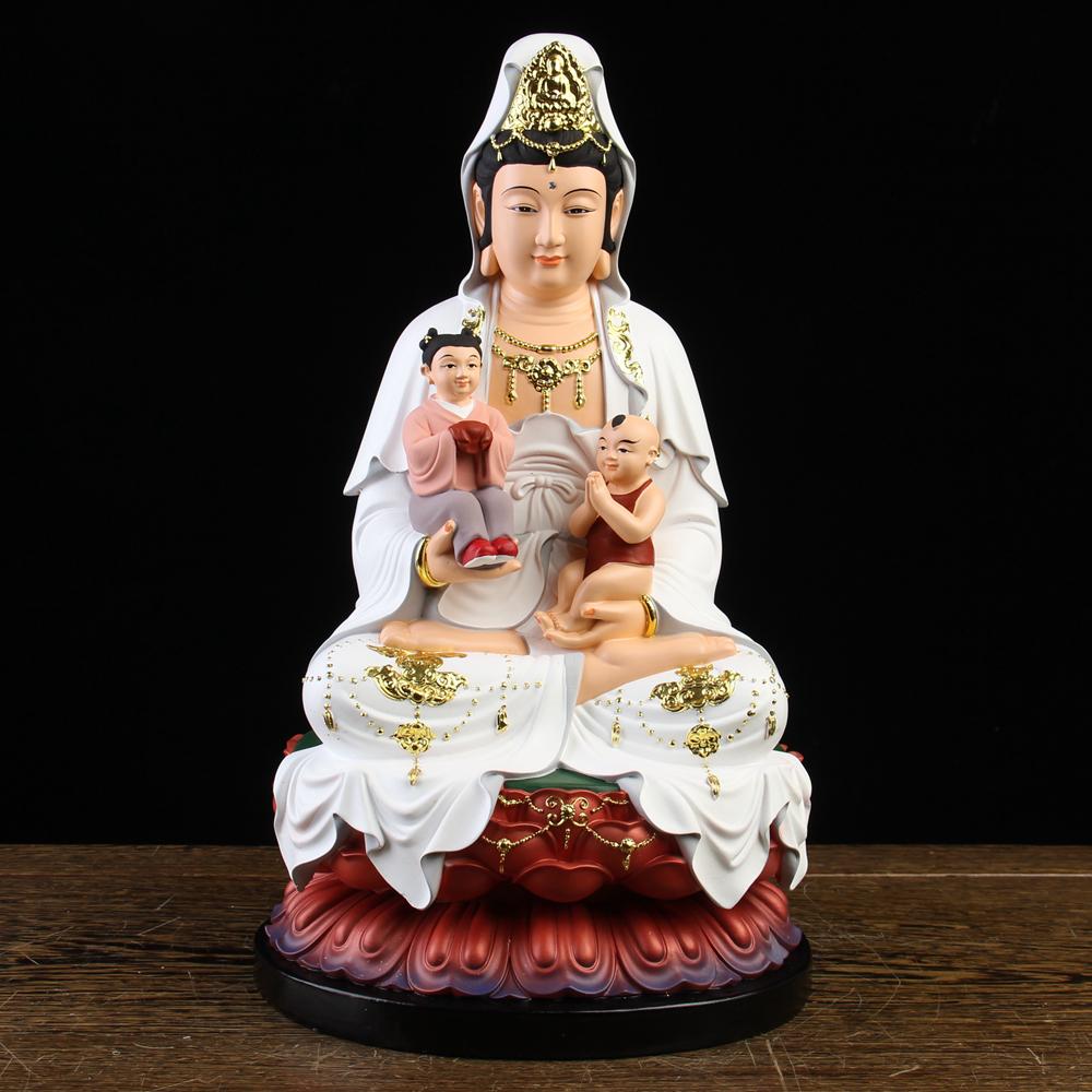 Multidimensionales Harzmaterial Einrichtungsattraktivität für Zi Bao Ping Guan Shi Yin Dekoration der Guan Zi Buddha-Statue
