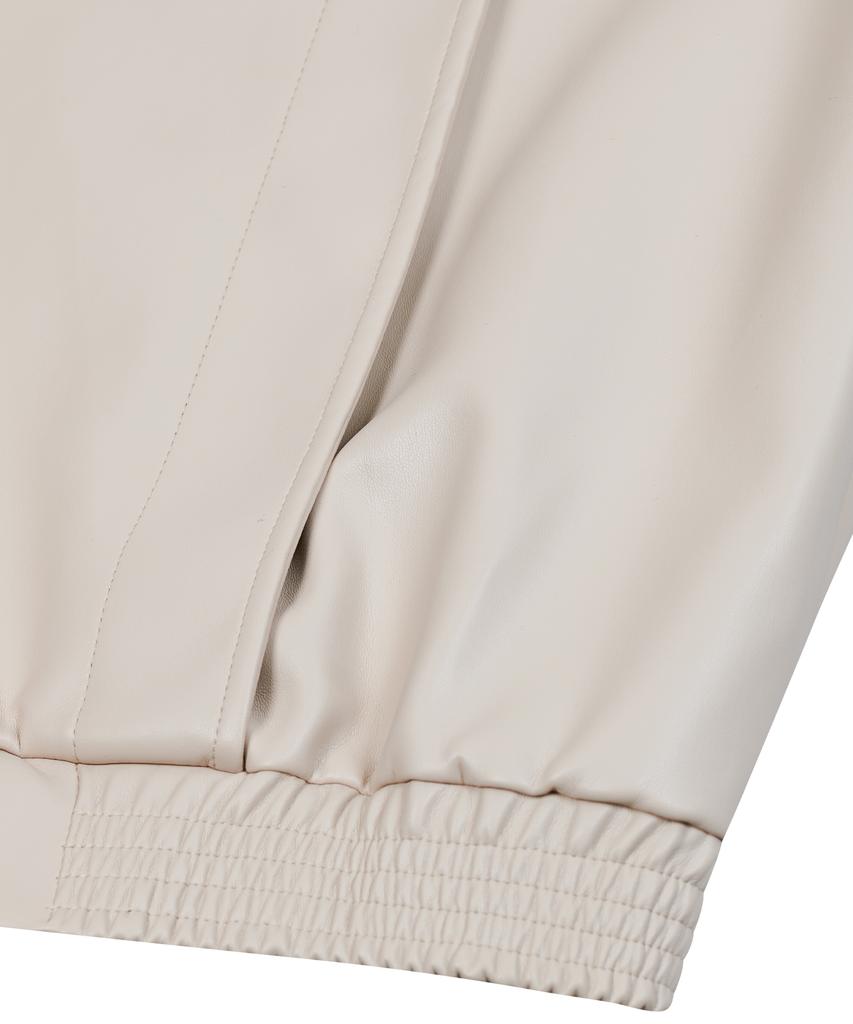 Erreurstandard 87-Stan149 Veste en Cuir à Patte Pesante Ivoire