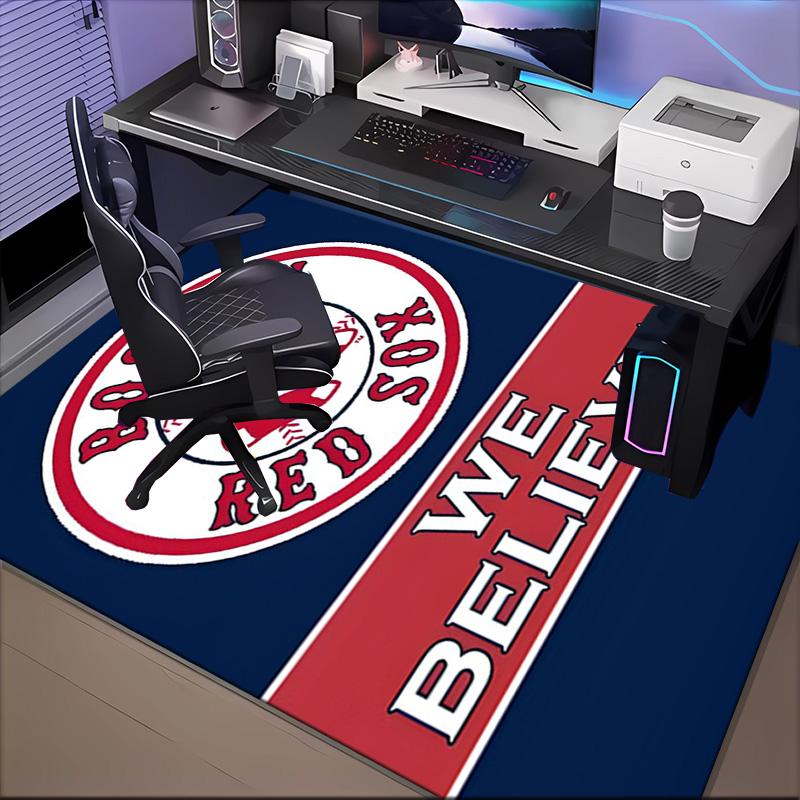 Boston Sox Hockey Floor Mat for Living Room, Game Rooms, Office, Bedroom, Office Floor Mat Playful Design, Christmas Fan Gifts