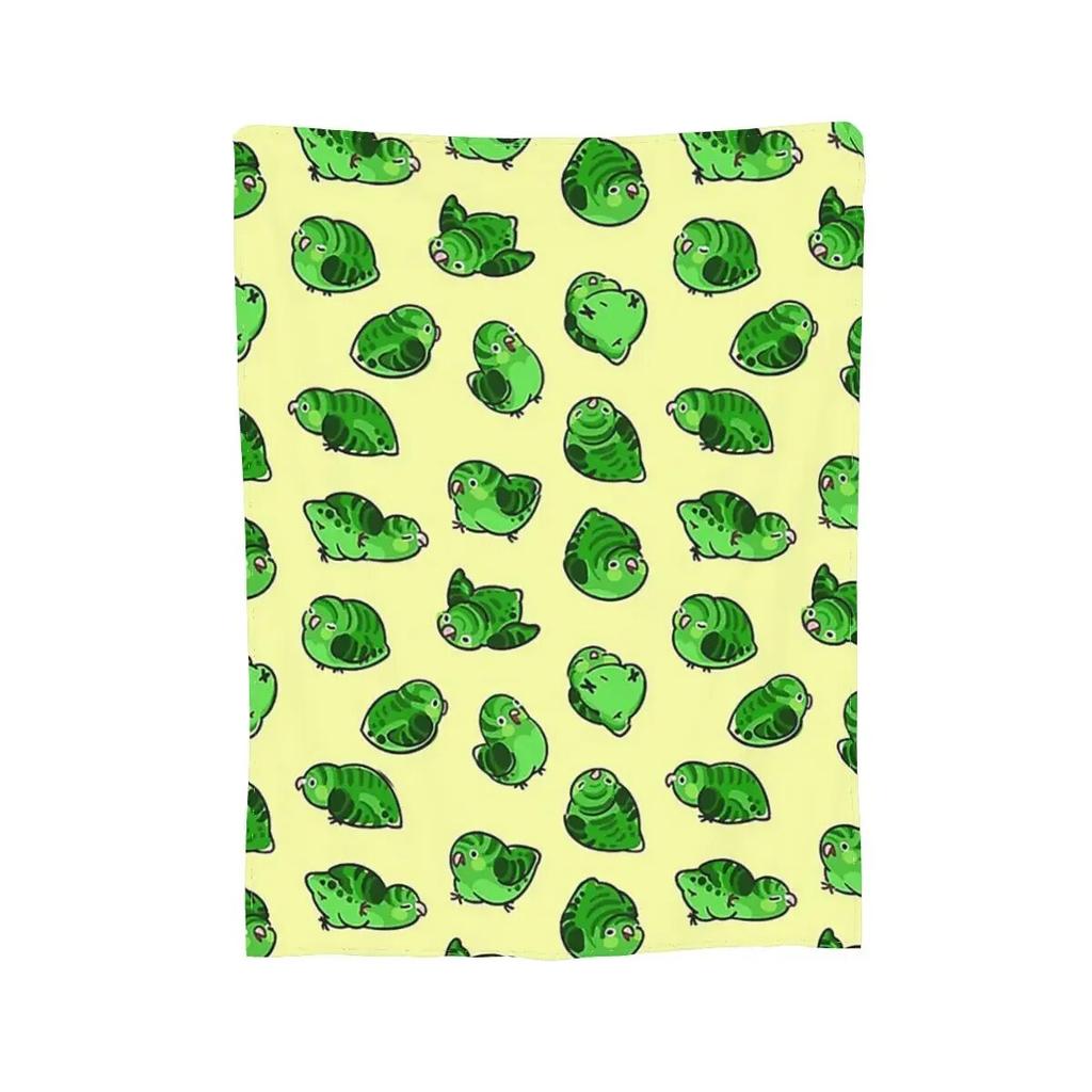 Linnie Doots - Green On Yellow Blankets Soft Warm Flannel Throw Blanket Bedding for Bed Living Room Picnic Travel Home Couch