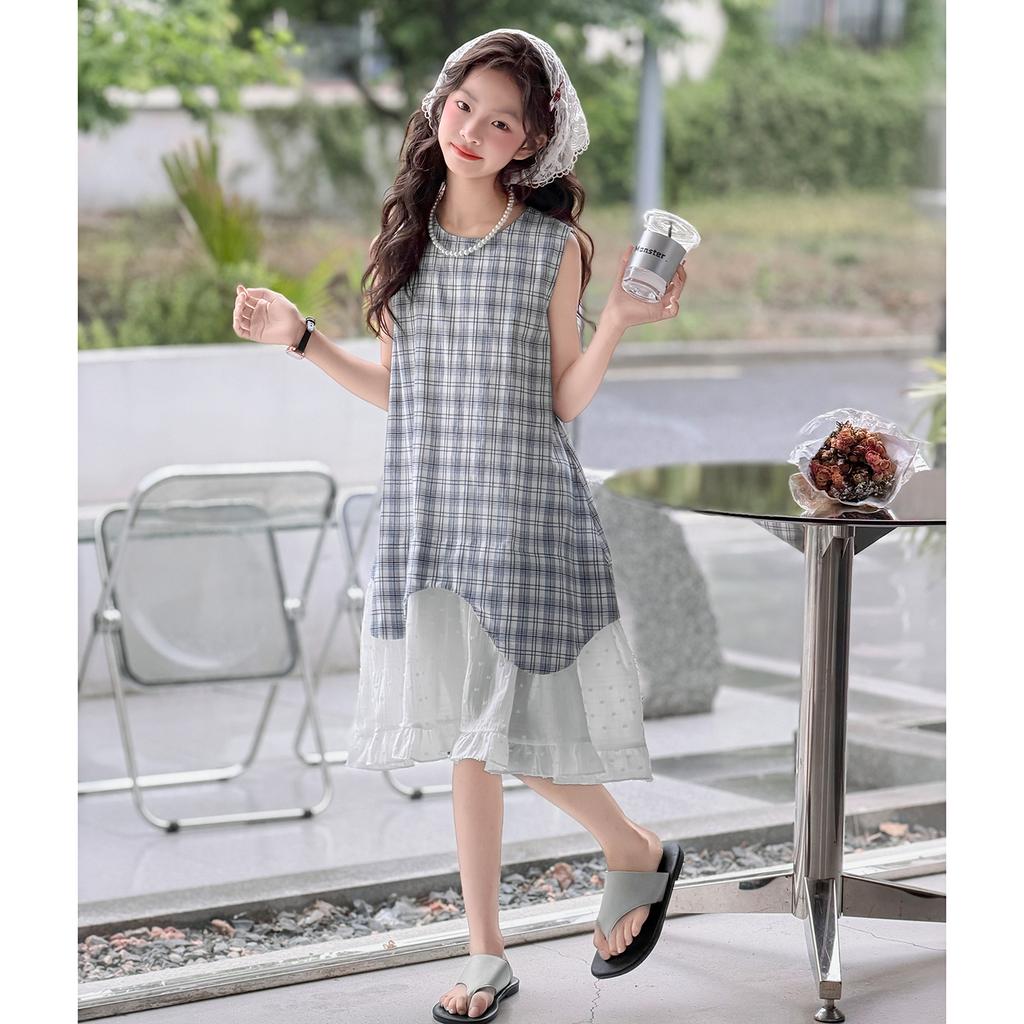 Girl's Sleeveless Plaid Dress