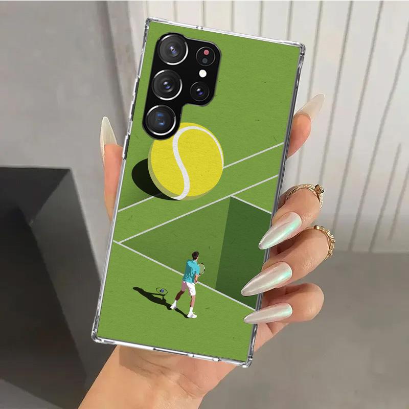 Tennis Sport Phone Case for Samsung Galaxy S26 S24 S23 Ultra S25 Edge S22 S21 Plus S20 FE + Soft Print Shell Funda Galaxy S25 S2