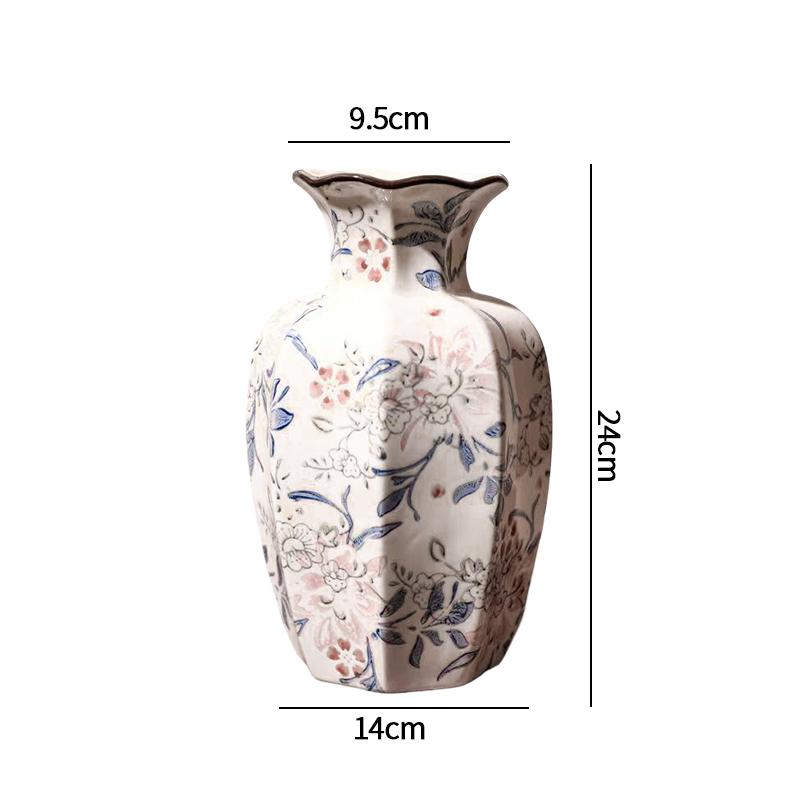 French Vintage Flower Vase Wedding Table Centerpiece Aesthetic Decorative Vases White Ceramic Vase Home Office Decoration