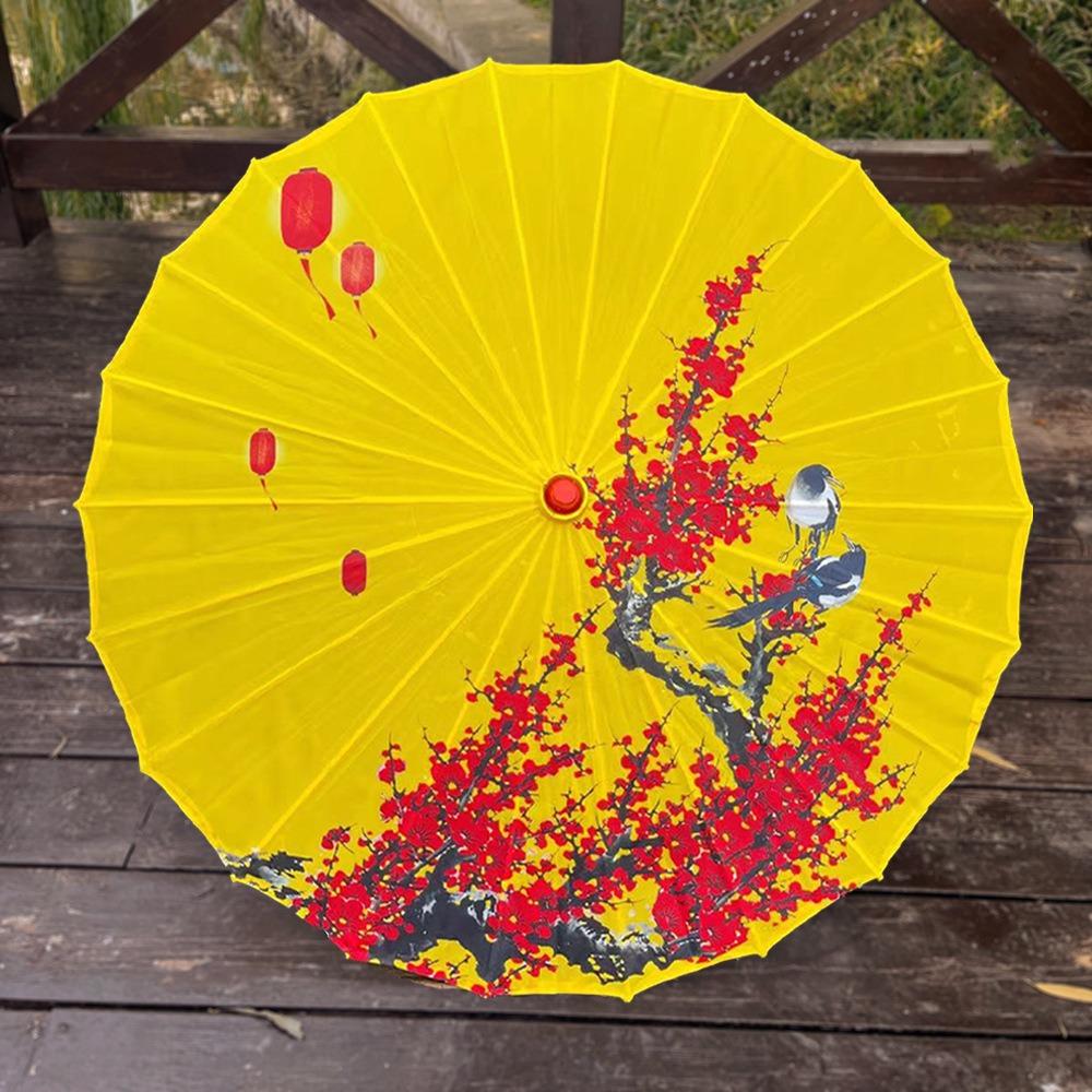 Chinese Antique Style Oiled Paper Umbrella 70cm 10 Colors Women Decorative Umbrella Bridesmaids Party Scenery Dance Performance