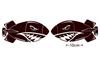Cutting Sticker Bomb Left and Right Set Matte Black 3.9 Inches (10 Cm) Missile