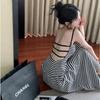 Trendy 2025 Summer Striped Backless Camisole Dress for Women