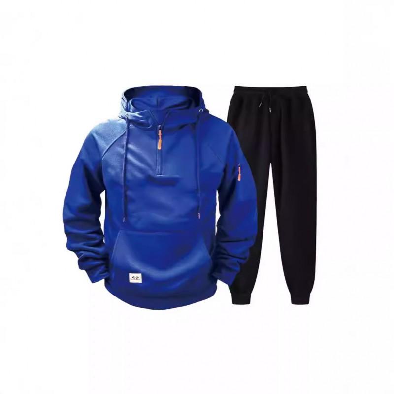 Herren Fleece-gefüttertes Kapuzenpullover Jogginghosen Set Streetwear Lässiges Outfit Winter