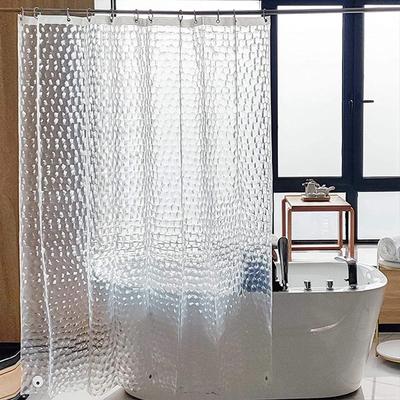 PEVA Shower Curtain Waterproof Plastic Clear Bath Curtains Transparent/Colorful Bathroom Curtains Mildew Home Luxury with Hooks