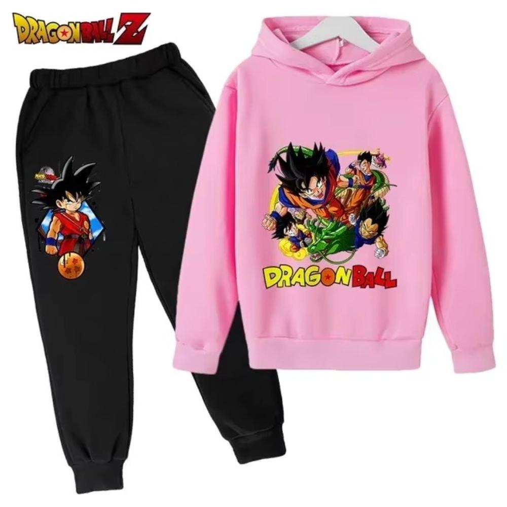 New Dragon Ball Hoodie Kids Spring Sportswear Boys and Girls Goku Sweatshirt Boys Clothes Girls Set Hoodie Pantsuit Children Y2K