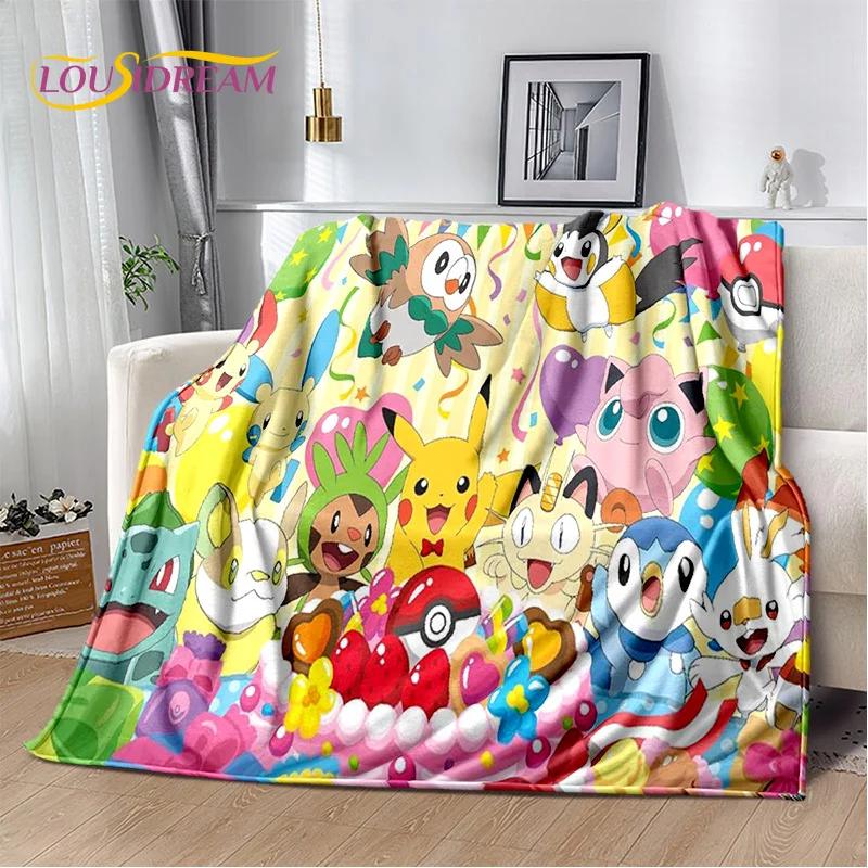 Japanese Pokemon Cute Cartoon Soft Flannel Blankets,Throw Blanket Comfortable Blanket for Picnic Beds Sofa Home Bedroom Kids