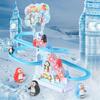 Kids Electric Climbing Stairs Toy DIY Small Penguin Dinosaur Rail Racing Track Music Roller Coaster Duck Toy For Baby Kids Gift