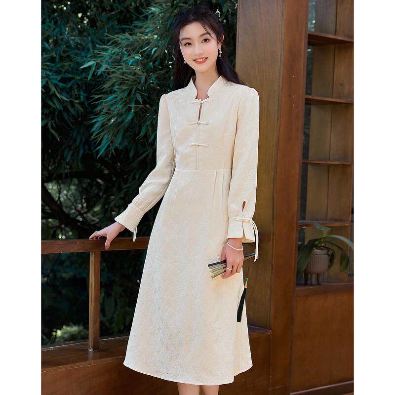 New Chinese Style Cheongsam Midi Dress